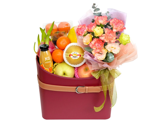 Fruit Basket - Mother's Day Gift & Bouquet Combo MF08 - MR0227A3 Photo