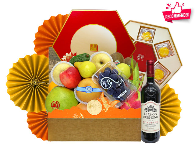 Mid-Autumn Gift Hamper - Mid Autumn Peninsula Moon Cake With Wine and  Fruit Hamper FH224 - M30809A1 Photo