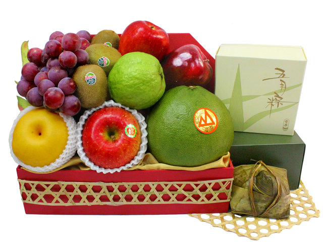 Wine n Food Hamper - Dragon Boat Festival Fruits with Rice Dumpling Premium Gift Box Y12 - L3122358 Photo